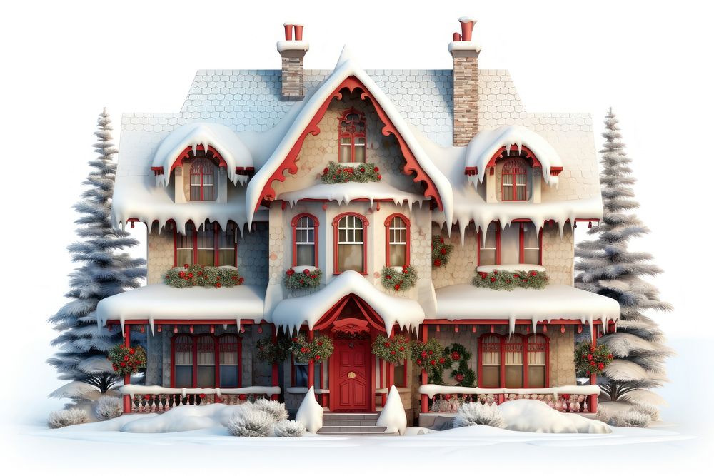 Chrismas house architecture christmas building. AI generated Image by rawpixel.