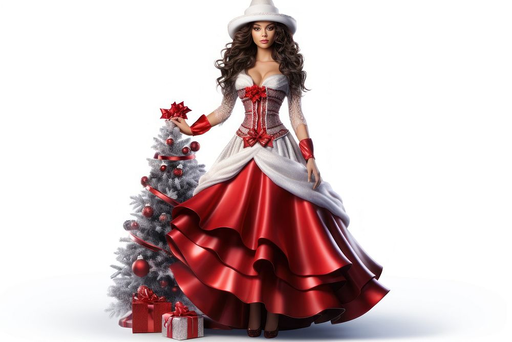 Chrismas lady christmas figurine costume. AI generated Image by rawpixel.