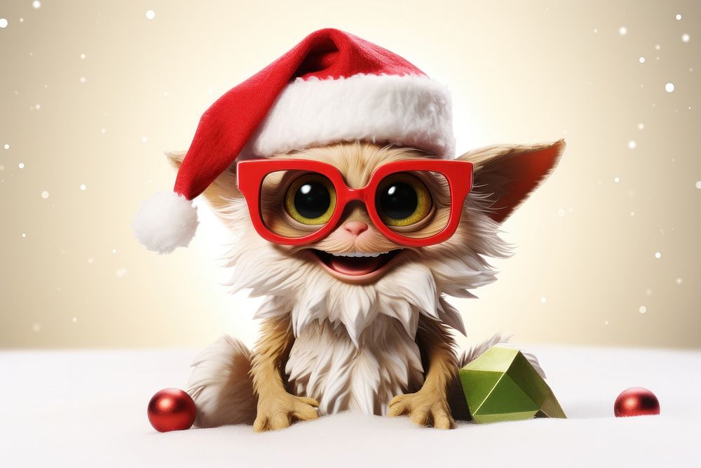 Gremlins christmas glasses representation. AI generated Image by rawpixel.