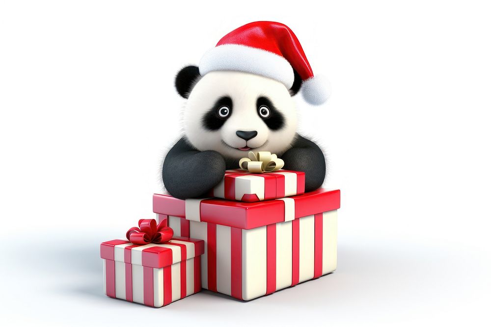 Christmas panda representation celebration. AI generated Image by rawpixel.