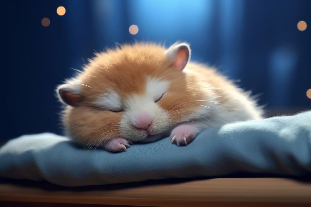 Sleeping hamster rat animal mammal. AI generated Image by rawpixel.