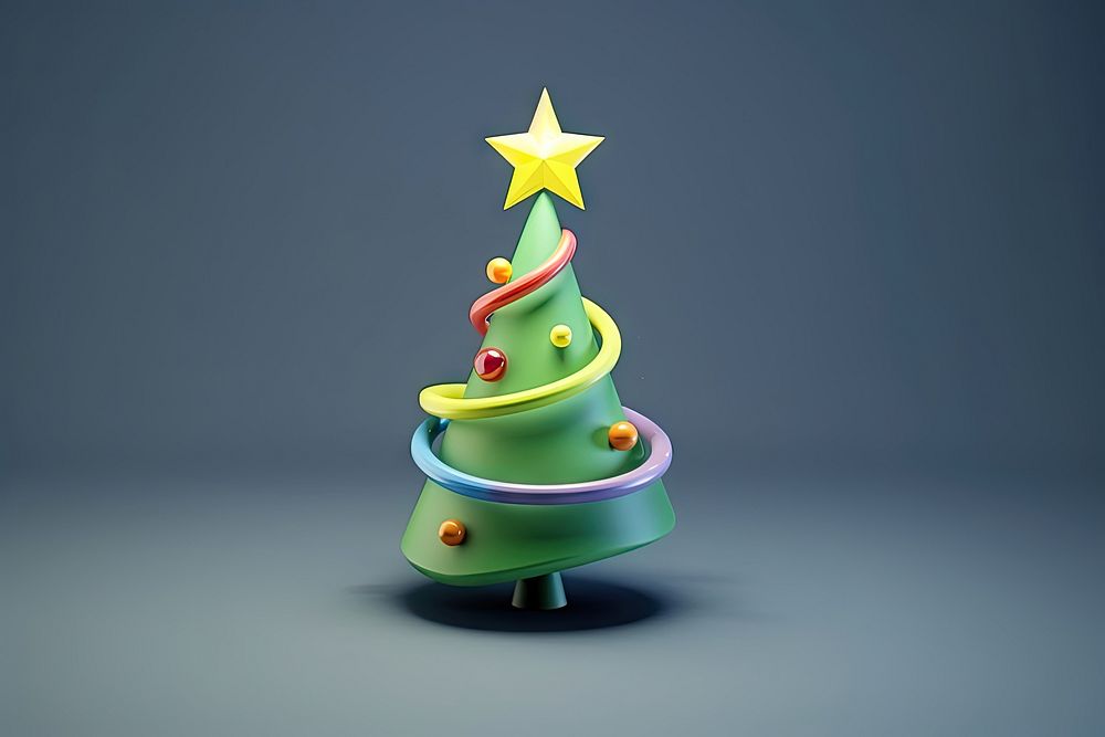 Christmas tree gray background illuminated celebration. AI generated Image by rawpixel.