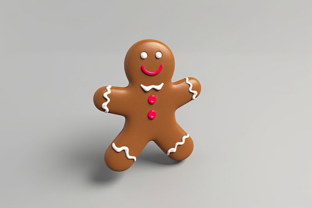 Gingerbread man icing dessert cartoon. AI generated Image by rawpixel.