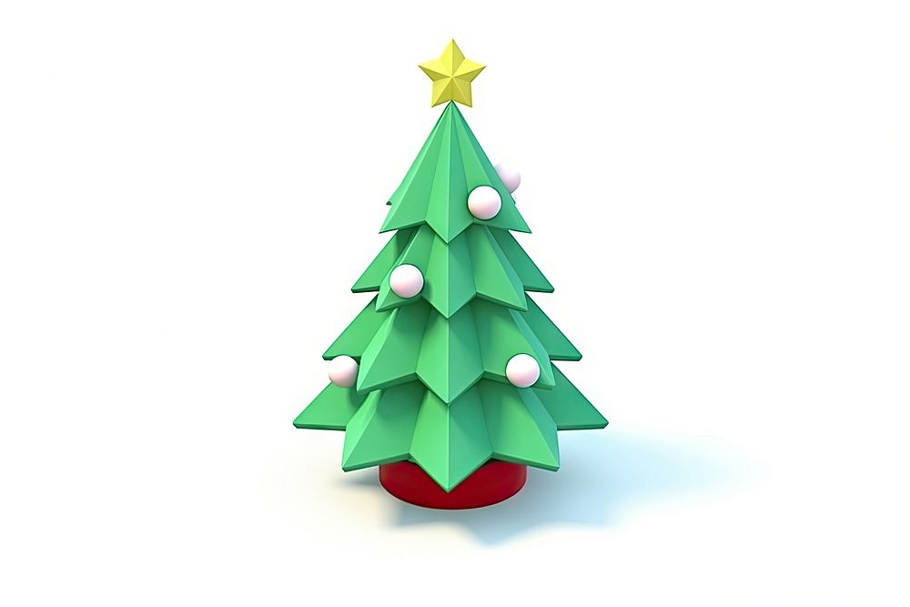 Christmas tree plant white background celebration. AI generated Image by rawpixel.
