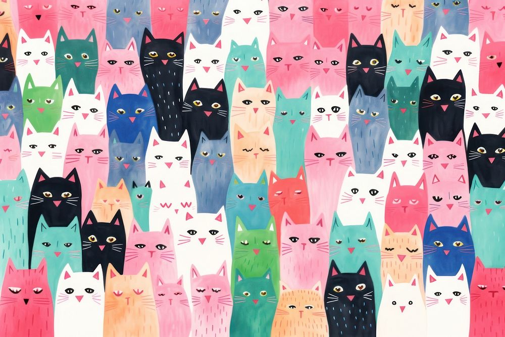Christmas cats pattern backgrounds mammal art. 
