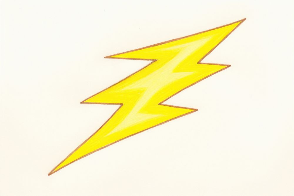 Thunder symbol drawing yellow. AI generated Image by rawpixel.