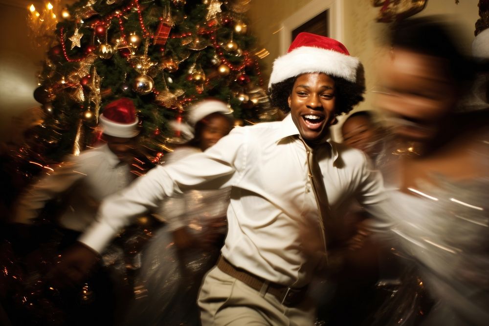 Christmas party portrait motion adult. AI generated Image by rawpixel.