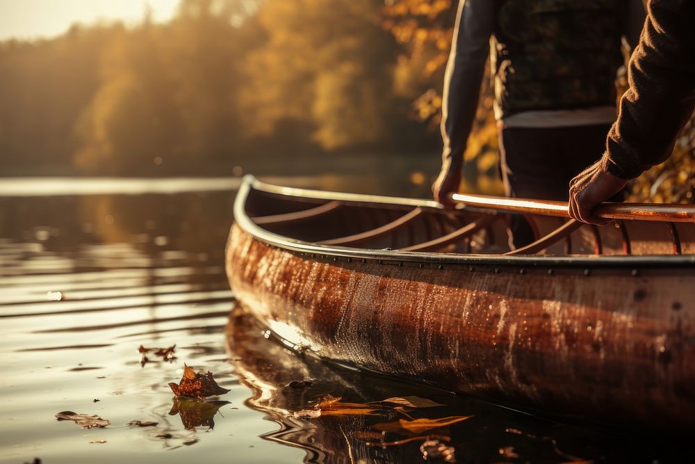 Canoe canoeing vehicle rowboat. AI generated Image by rawpixel.