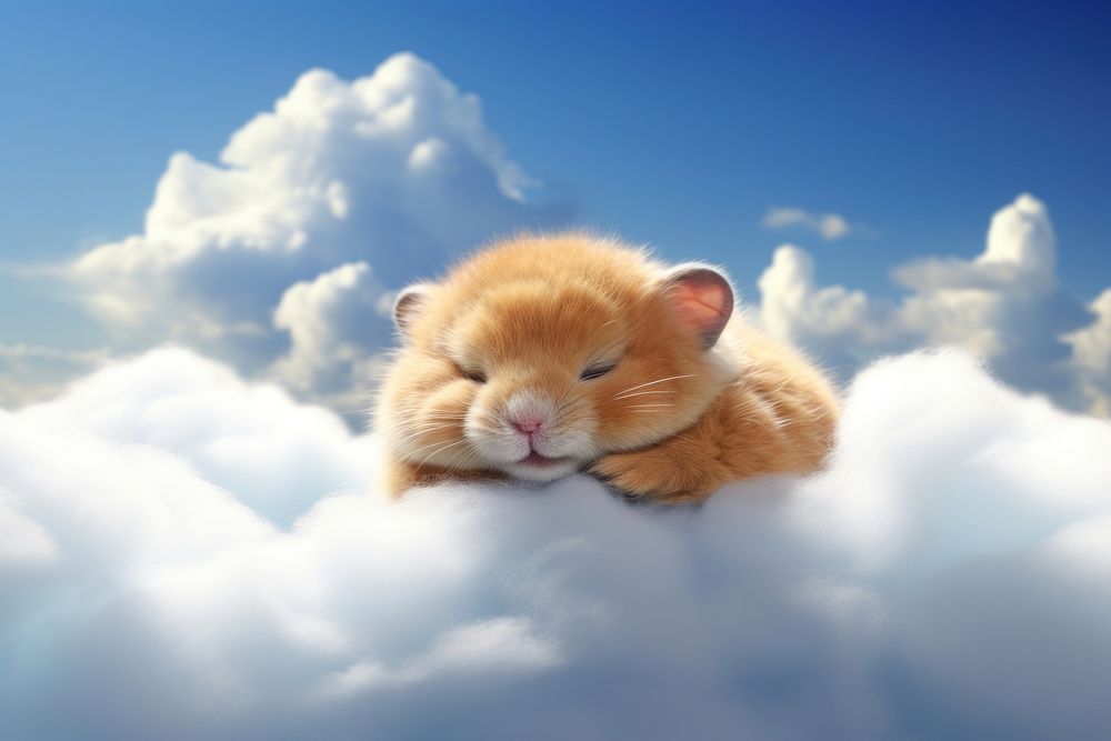 Sleeping hamster mammal animal rodent. AI generated Image by rawpixel.