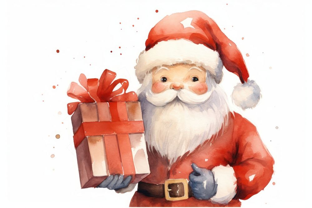 Santa holding present celebration decoration christmas. AI generated Image by rawpixel.