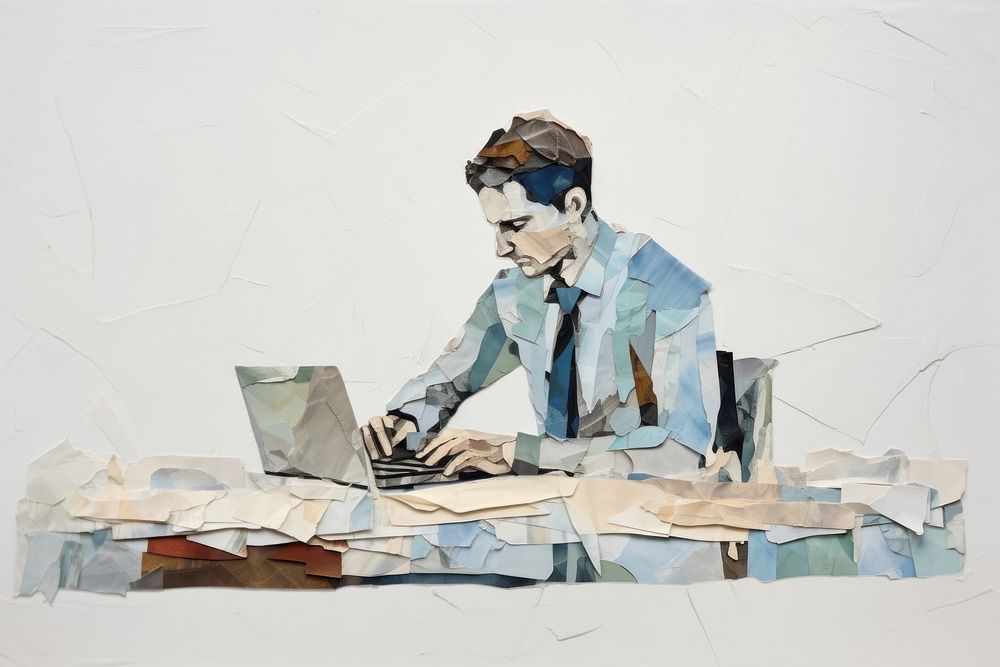 Business concept art painting laptop. AI generated Image by rawpixel.
