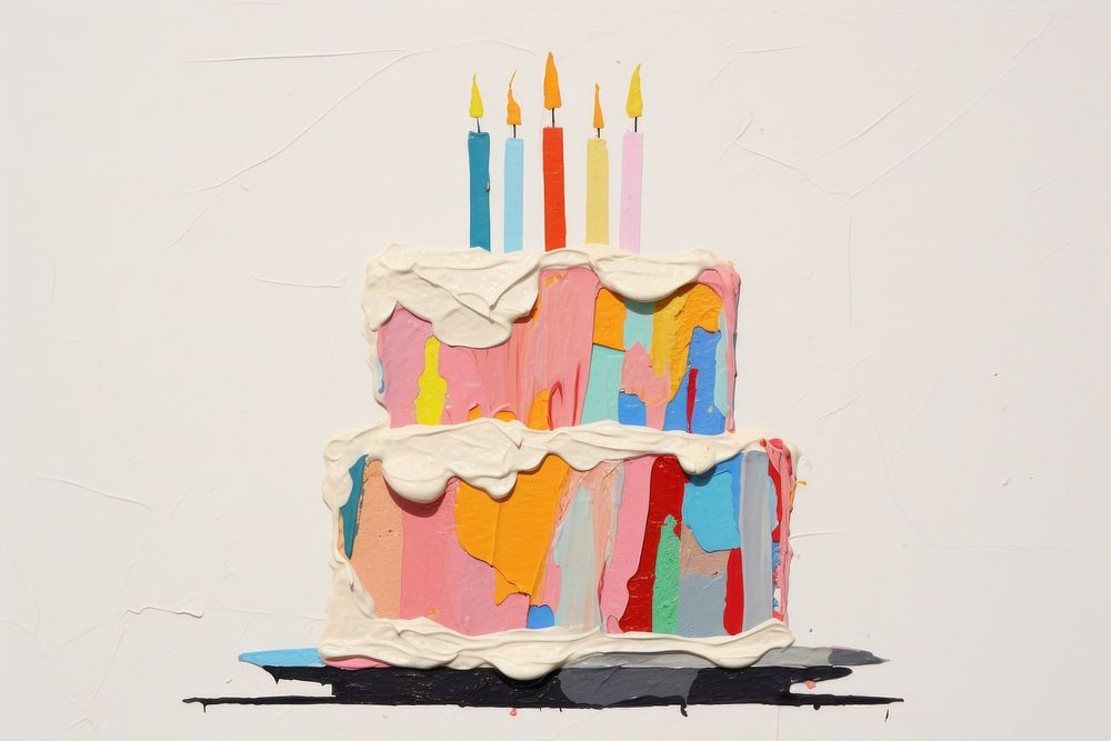 Brithday cake dessert food art. AI generated Image by rawpixel.