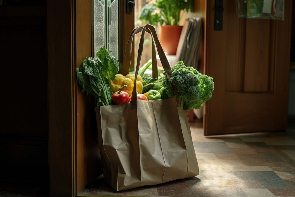 Bag vegetable handbag organic. AI generated Image by rawpixel.