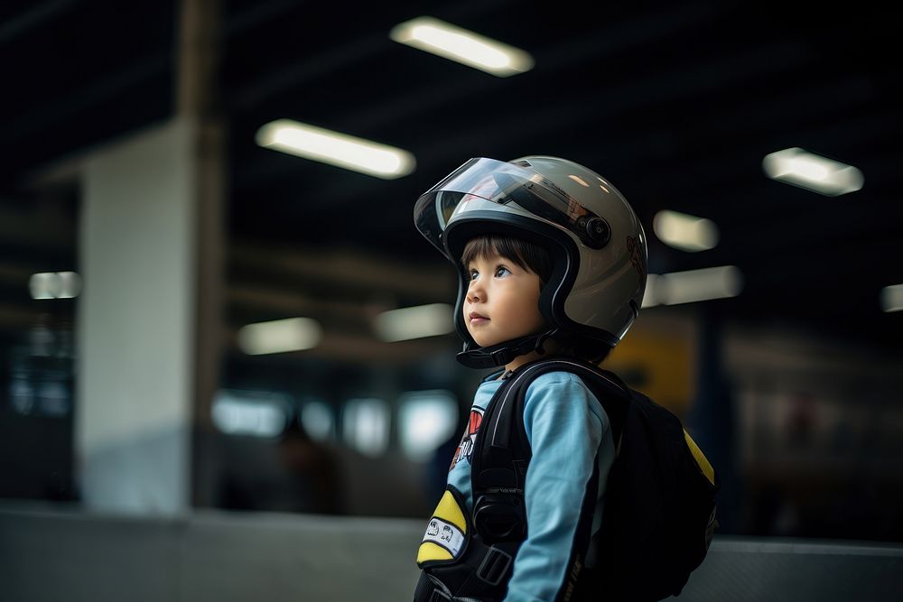Kid wearing helmet child architecture protection. AI generated Image by rawpixel.