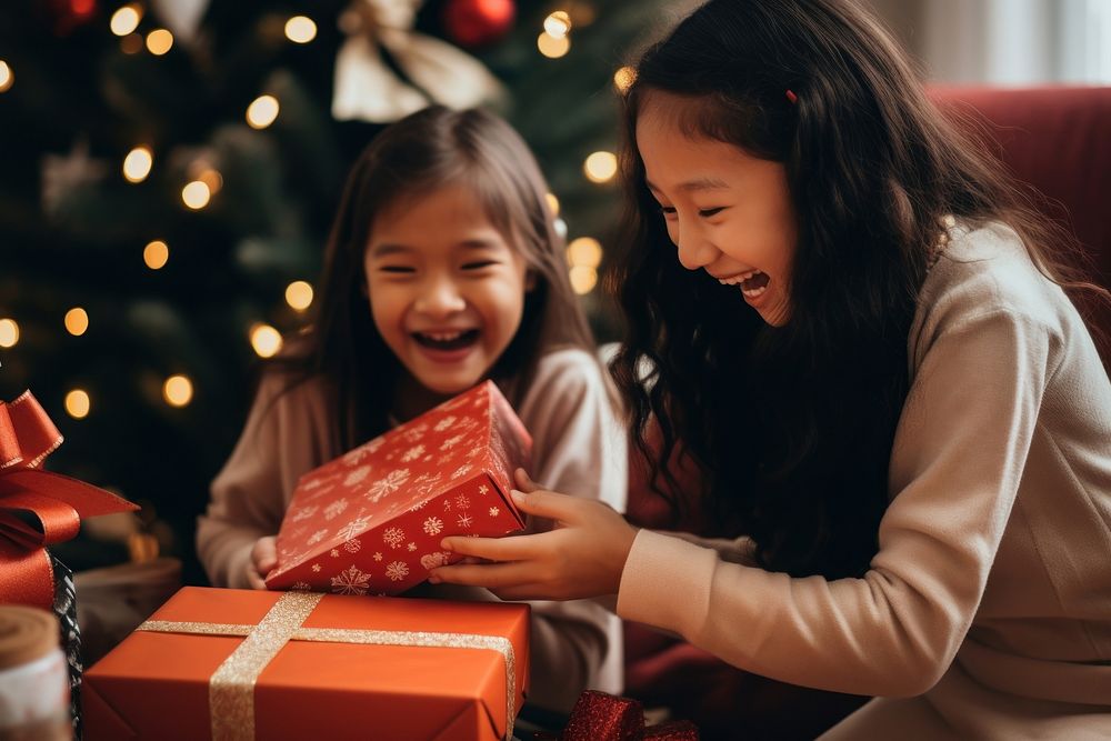 Christmas surprise child gift. AI generated Image by rawpixel.