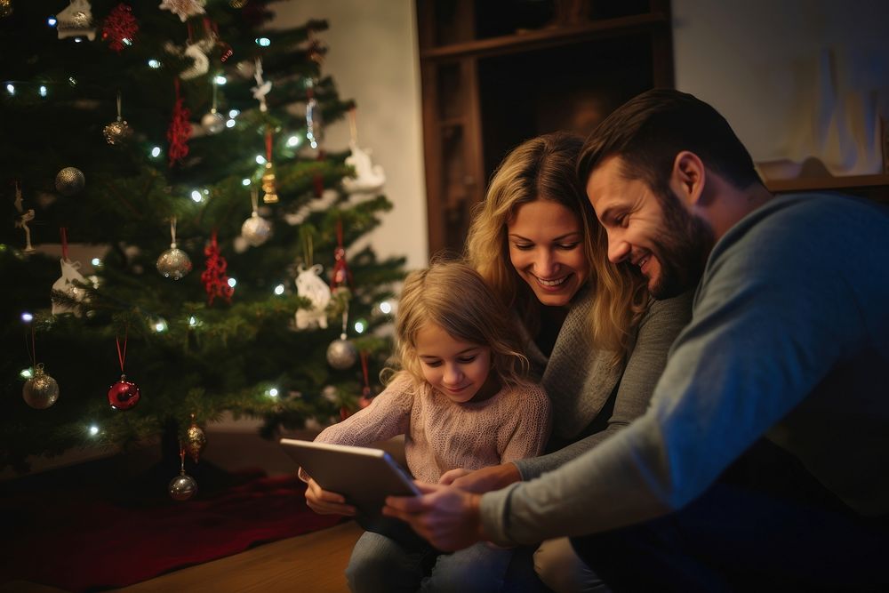 Christmas family adult child. AI generated Image by rawpixel.