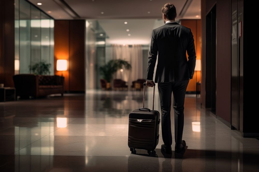 Suitcase luggage hotel adult. AI generated Image by rawpixel.