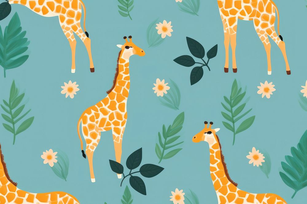 Giraffe pattern backgrounds wildlife. AI generated Image by rawpixel.