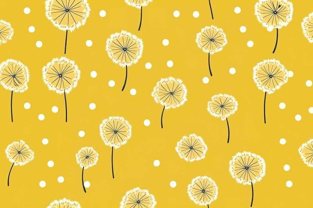 Dandelion pattern backgrounds plant. AI generated Image by rawpixel.