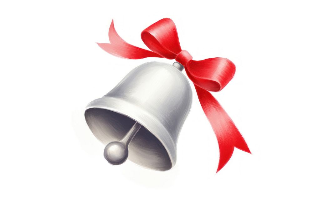 Christmas bell bow red white background. AI generated Image by rawpixel.