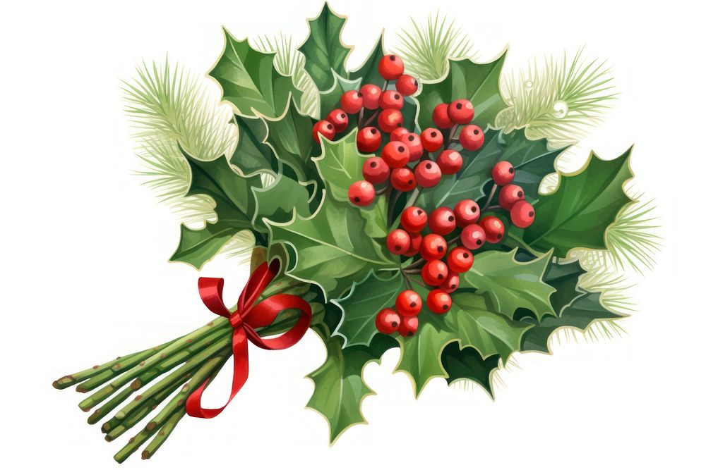 Christmas holly bouquet christmas plant leaf. AI generated Image by rawpixel.