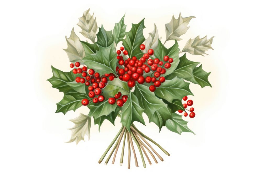 Christmas holly bouquet christmas plant leaf. AI generated Image by rawpixel.