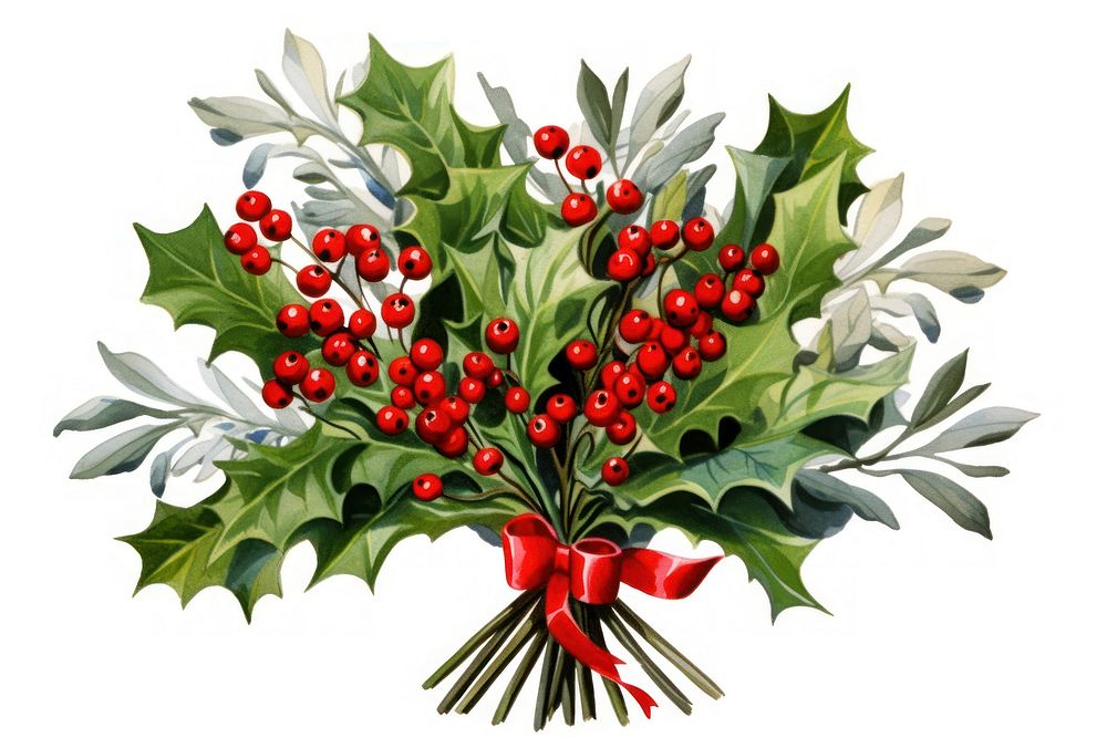 Christmas holly bouquet christmas flower plant. AI generated Image by rawpixel.