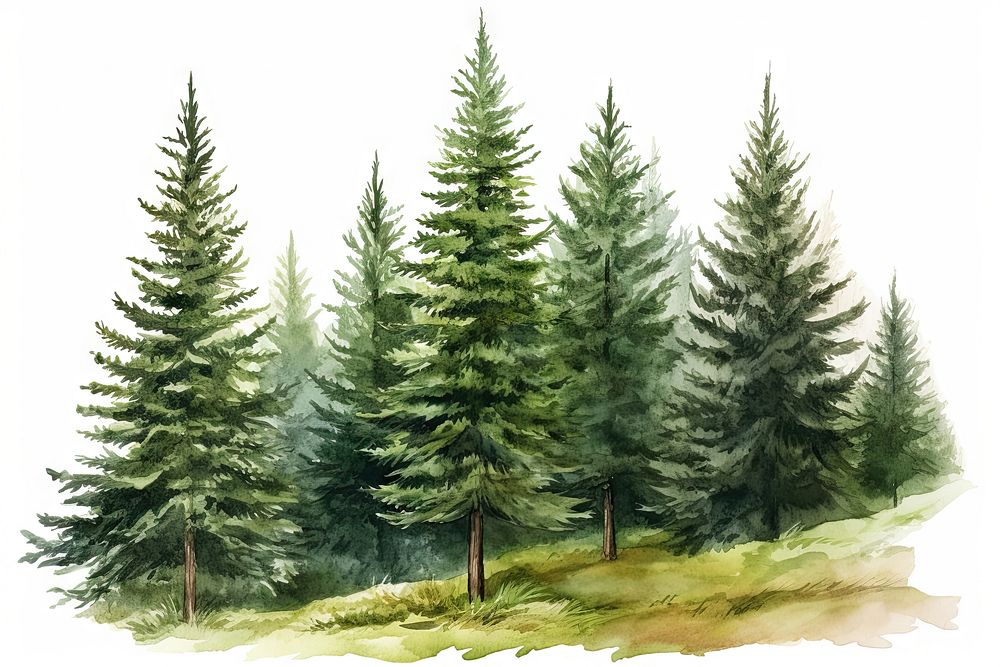 Spruce green forest tree land. AI generated Image by rawpixel.