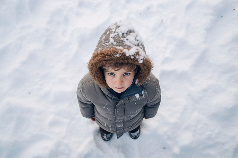Snow portrait standing outdoors. AI generated Image by rawpixel.