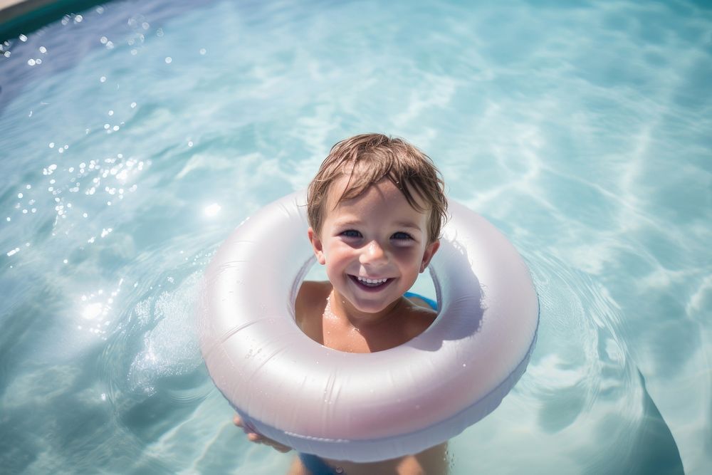 Pool kid summer recreation swimming. AI generated Image by rawpixel.