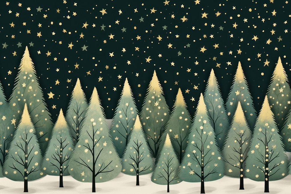 Christmas tree winter forest. AI generated Image by rawpixel.
