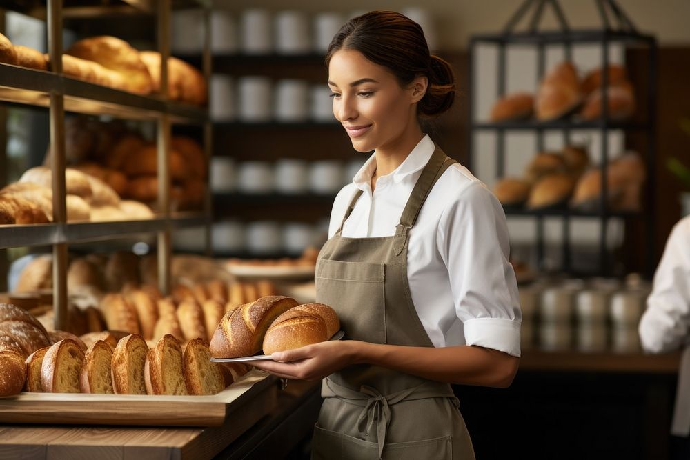 Bread female skill baker. AI generated Image by rawpixel.