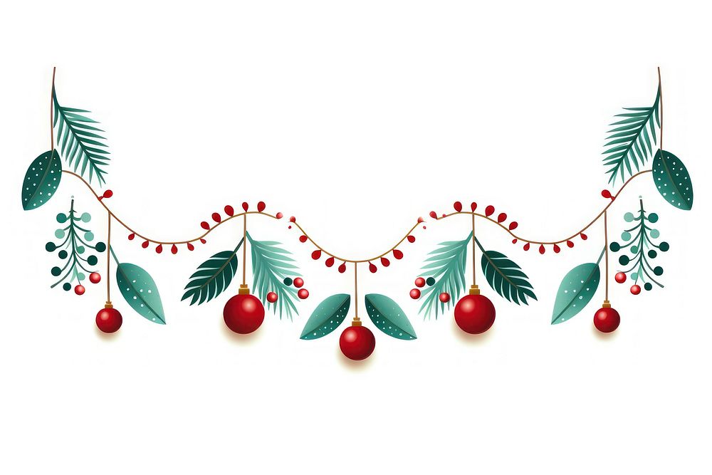 Garland Ornaments christmas cherry plant. AI generated Image by rawpixel.