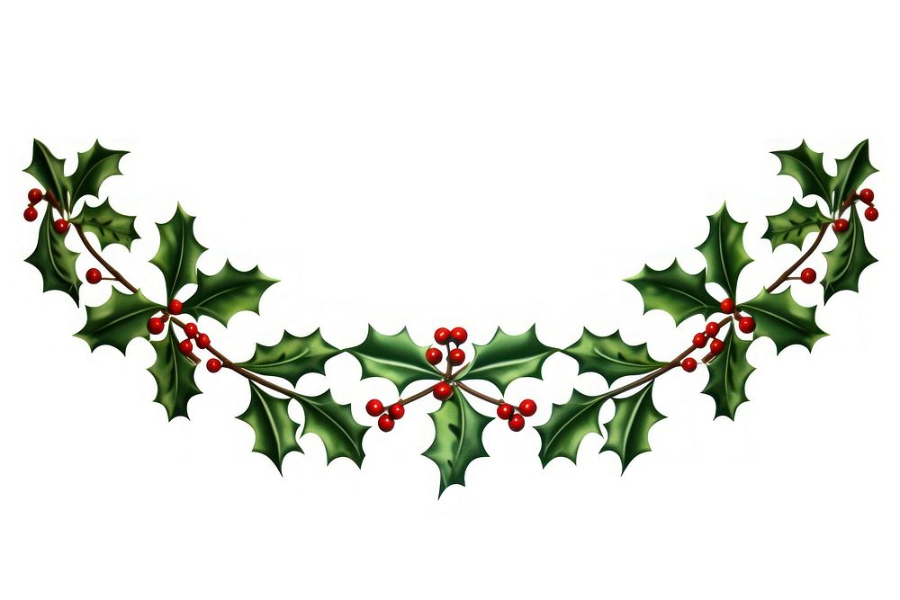 Holly Garland christmas pattern shape. AI generated Image by rawpixel.