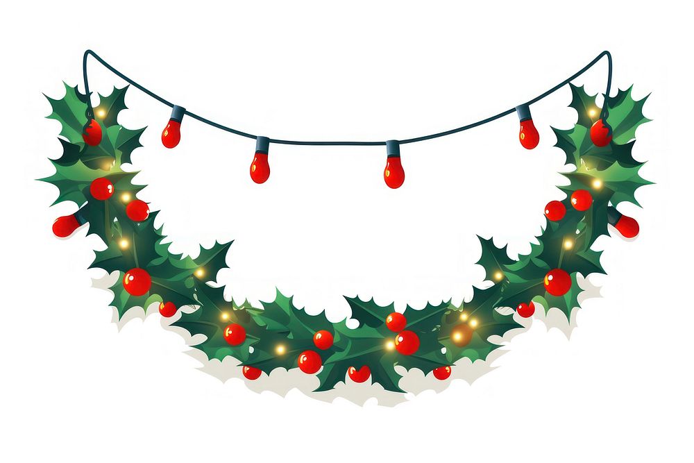 Electric light equipment christmas holly white background. AI generated Image by rawpixel.