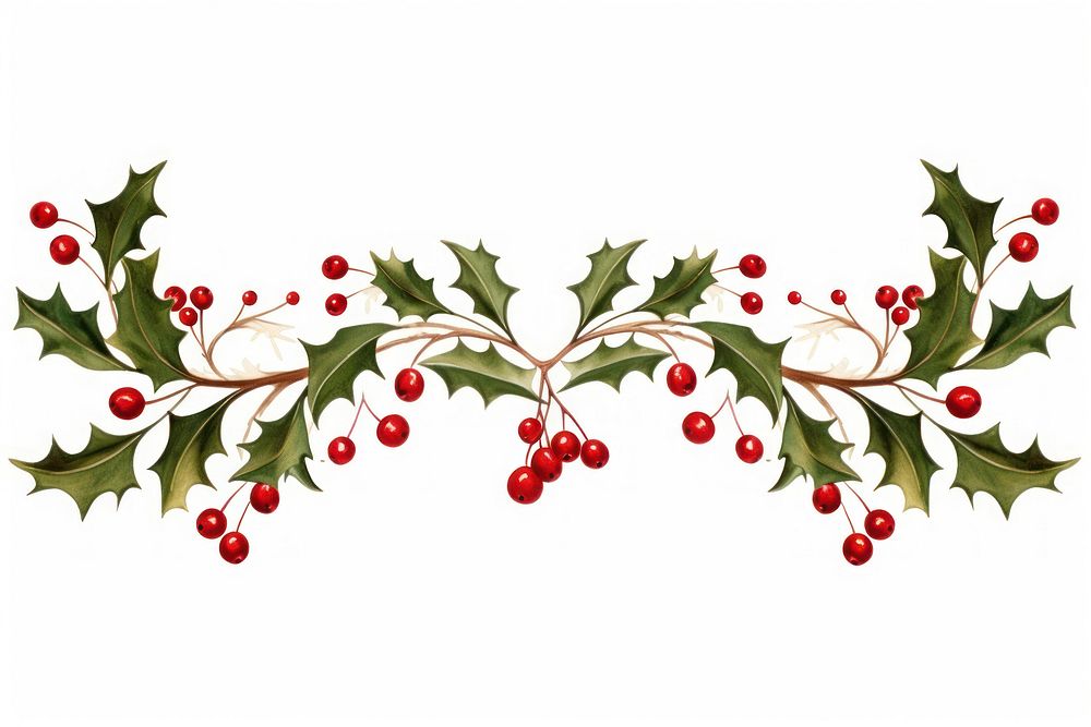 Holly Garland christmas pattern holly. AI generated Image by rawpixel.