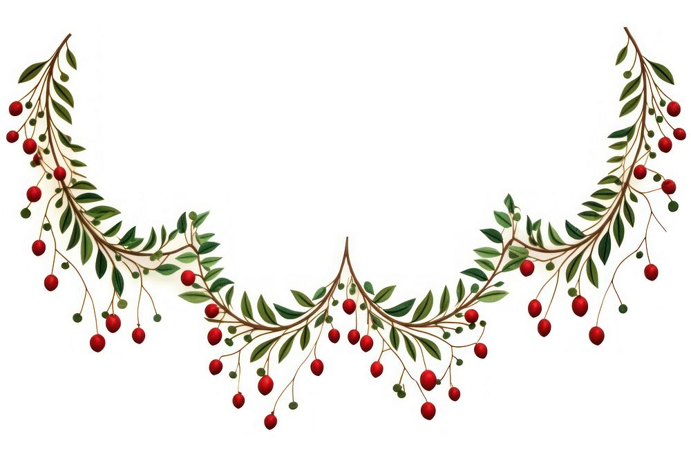 Christmas pattern cherry plant. AI generated Image by rawpixel.