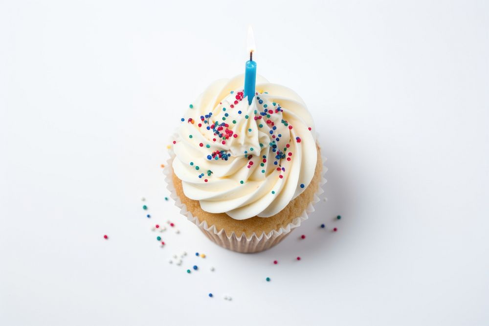 Cupcake sprinkles birthday dessert. AI generated Image by rawpixel.