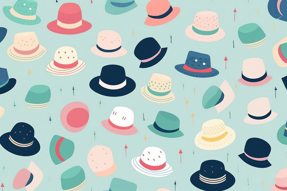 Hat pattern backgrounds fun. AI generated Image by rawpixel.