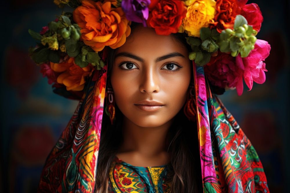 Portrait flower women photo. AI generated Image by rawpixel.