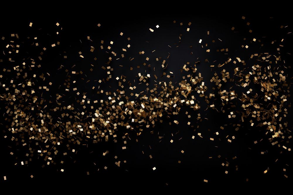 Golden confetti backgrounds black space. AI generated Image by rawpixel.