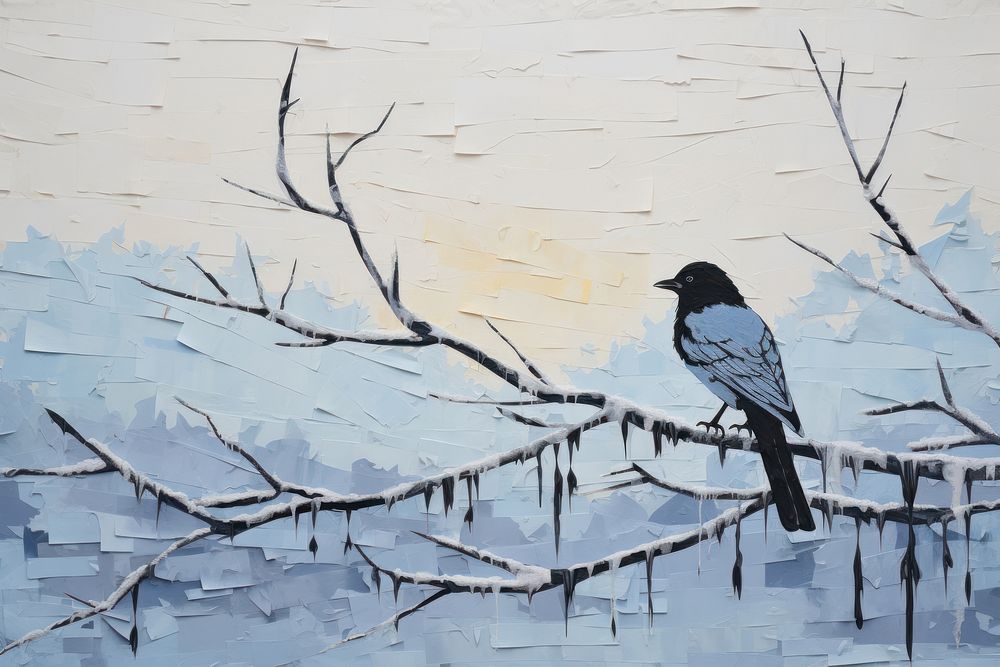 Winter painting animal bird. AI generated Image by rawpixel.