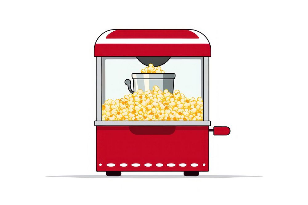 Popcorn machine popcorn food white background. AI generated Image by rawpixel.