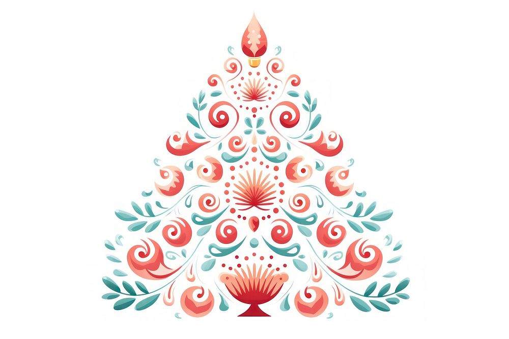 Christmas tree pattern art celebration. AI generated Image by rawpixel.