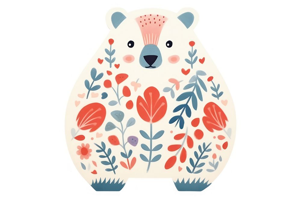 A bear art pattern mammal. AI generated Image by rawpixel.
