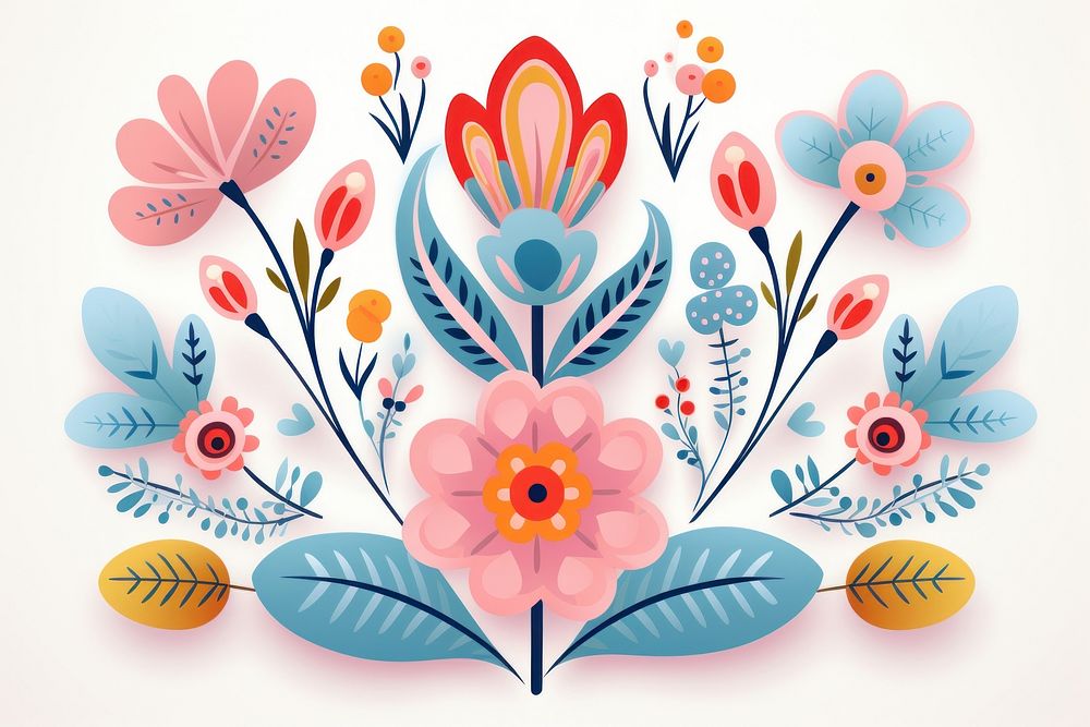 A flower art backgrounds pattern. AI generated Image by rawpixel.