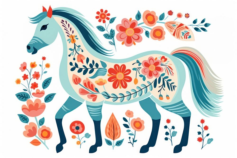 A horse art livestock pattern. AI generated Image by rawpixel.