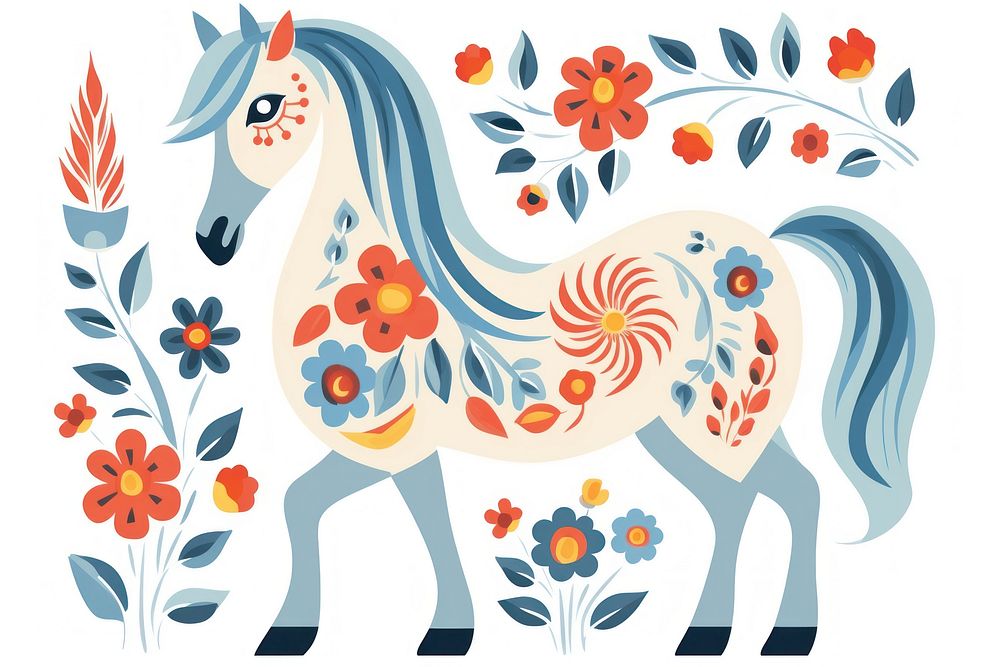 A horse pattern drawing mammal. AI generated Image by rawpixel.