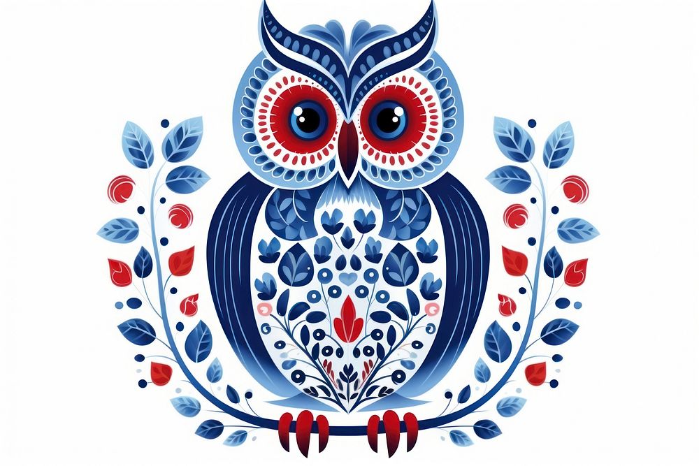 A owl art pattern drawing. AI generated Image by rawpixel.