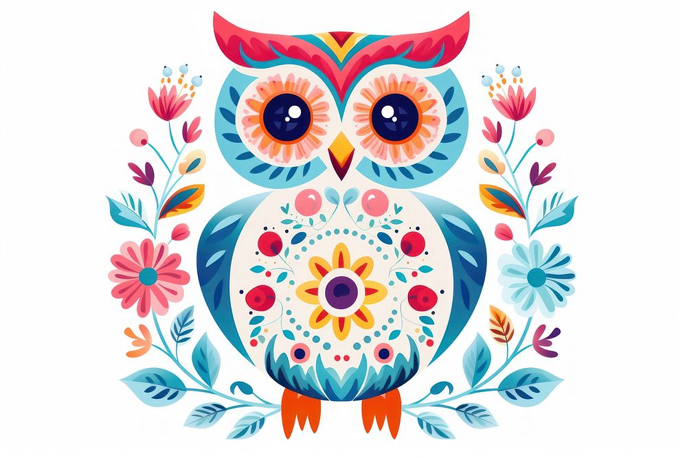 A owl art pattern nature. AI generated Image by rawpixel.